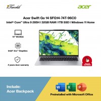 Acer Swift Go 14 SFG14-74T-96C0 Laptop (Intel??® Core™ Ultra 9 285H | 14" WUXGA Touch | 32GB RAM | 1TB SSD | Intel??® Arc™ Graphics | Windows 11 Home |Microsoft Office Home 2024 + Microsoft 365)