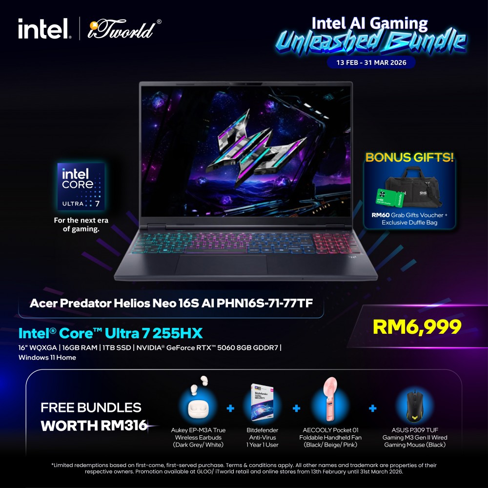 Acer Predator Helios Neo 16S Ai PHN16S-71-77TF Gaming Laptop (NVIDIA  ® GeForce RTX™ 5060 | CU 7-255HX | 16”WQXGA OLED | 16GB RAM | 1TB SSD | Windows 11 Home | Office Home + M365)