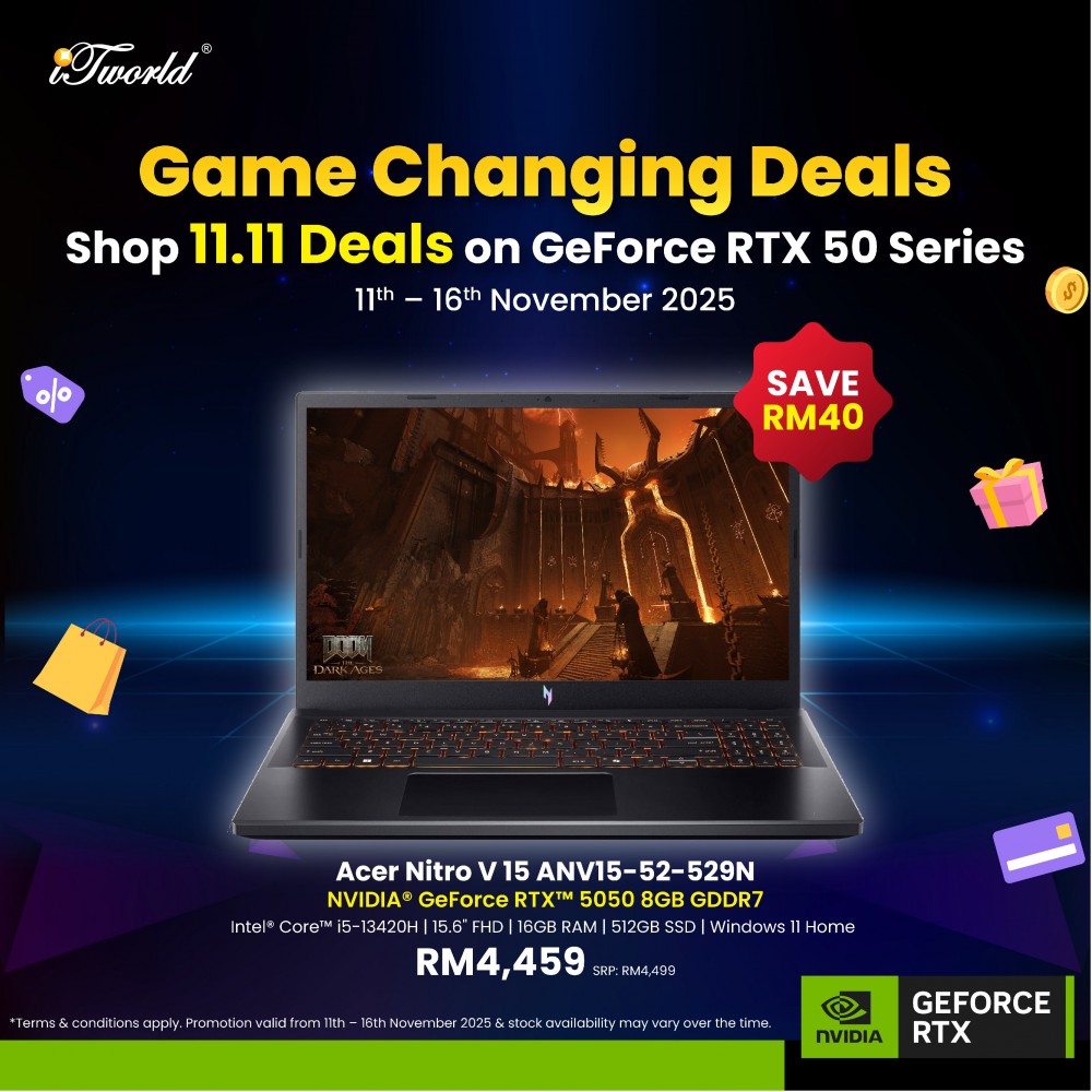 Acer Nitro V15 ANV15-52-529N Gaming Laptop (NVIDIA  ® GeForce RTX™ 5050 | C i5-13420H | 15.6" FHD | 16GB RAM | 512GB SSD | Windows 11 Home | Office Home & Student + M365)