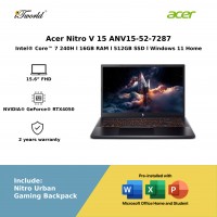 Acer Nitro V 15 ANV15-52-7287 (Intel Core 7 240H | 15.6” FHD | 16GB RAM | 512GB SSD | Nvidia GeForce RTX4050 | Windows 11 Home)