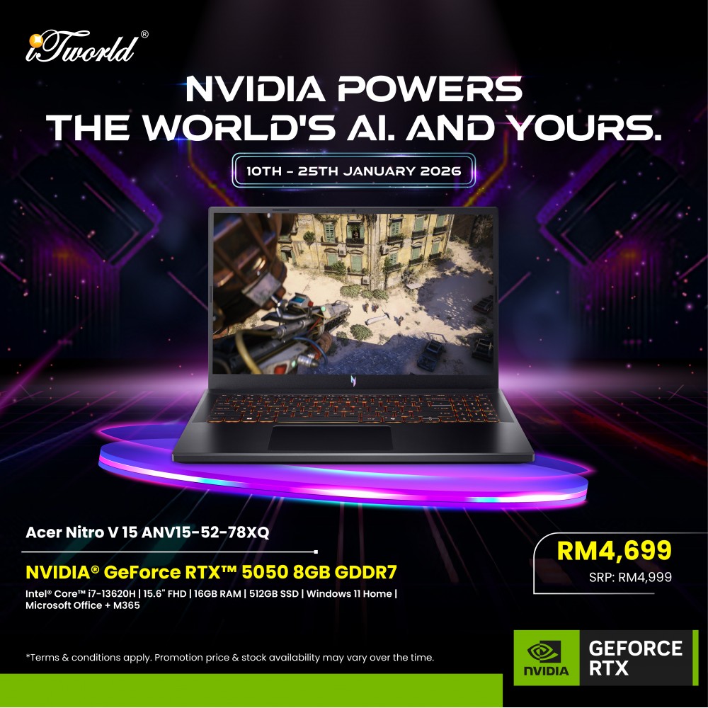 Acer Nitro V15 ANV15-52-78XQ Gaming Laptop (NVIDIA  ® GeForce RTX™ 5050 | C i7-13620H | 15.6" FHD | 16GB RAM | 512GB SSD | Windows 11 Home | Office Home + M365)
