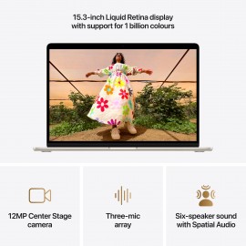 Apple 15-inch MacBook Air, M5 chip with 10‑core CPU and 10‑core GPU, 16GB, 512GB SSD - Starlight