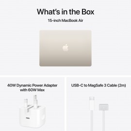 Apple 15-inch MacBook Air, M5 chip with 10‑core CPU and 10‑core GPU, 16GB, 512GB SSD - Starlight