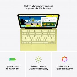 Apple 13-inch MacBook Neo, A18 Pro chip with 6‑core CPU and 5‑core GP, 8GB, 256GB without Touch ID - Citrus