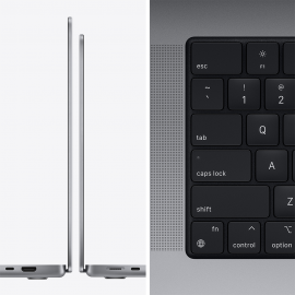 Apple 16-inch MacBook Pro M1 Pro chip with 10core CPU and 16core GPU, 512GB SSD - Space Grey