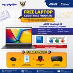 (my-Yayasan) ASUS Vivobook 14 A1404V-APB007WSM Laptop (Intel  ® Core™ 5 Processor 120U | 14” FHD | 16GB RAM | 512GB SSD | Intel  ® Graphics| Windows 11 Home | Office Home & Student + Office 365)