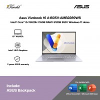 Asus Vivobook 16 A1605V-AMB2289WS Laptop (Intel Core i5-13420H | 16"WUXGA | 16GB RAM | 512GB SSD | Intel UHD Graphics | Windows 11 Home | Office Home & Student + Office 365)