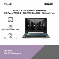 ASUS TUF A15 FA506N-CGHN069W Gaming Laptop (AMD Ryzen™ 7 7445HS | 15.6” FHD | 16GB RAM | 512GB SSD | NVIDIA??® GeForce RTX™ 3050 | Windows 11 Home)