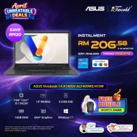 ASUS Vivobook 14 A1405V-ALY409WS Laptop (Intel??® Core™ i5-13420H |14" WUXGA | 16GB RAM | 512GB SSD | Intel??® UHD Graphics | Windows 11 Home | Preinstalled with Microsoft Office Home 2024 + Microsoft 365 Basic)