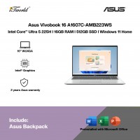 ASUS Vivobook 16 A1607C-AMB223WS Laptop (Intel Core™ Ultra 5 225H | 16'' WUXGA | 16GB RAM | 512GB SSD |Intel??® Graphics | Windows 11 Home | Microsoft Office Home & Student 2024 + Microsoft 365 Basic)