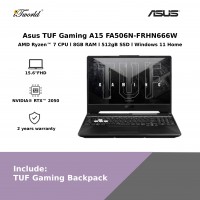 Asus TUF Gaming A15 FA506N-FRHN666W (AMD Ryzen 7 7435HS | 15.6"FHD | 8GB RAM | 512GB SSD | Nvidia GeForce RTX2050 | Windows 11 Home) 