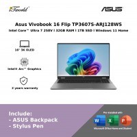 Asus Vivobook 16 Flip TP3607S-ARJ128WS (Intel Core Ultra 7-258V | 16" 3K OLED | 32GB RAM | 1TB SSD | Intel Arc Graphics | Windows 11 Home)