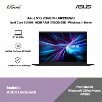 ASUS V16 V3607V-URP205WS Gaming Laptop (NVIDIA??® GeForce RTX™ 4050 | C 5 210H | 16" WUXGA | 16GB RAM | 512GB SSD | Windows 11 Home | Office Home + M365)