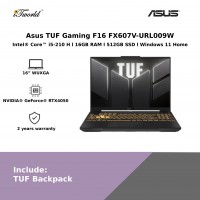 Asus TUF Gaming F16 FX607V-URL009W (Intel Core i5-210 H | 16” WUXGA | 16GB RAM | 512GB SSD | Nvidia GeForce RTX4050 | Windows 11 Home) 