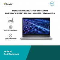 Dell Latitude L3330-i71195-8G-512-W11 Laptop (i7-1195G7,8GB,512GB SSD,Intel Irix X Graphics,13.3” FHD,W11P,1Y)