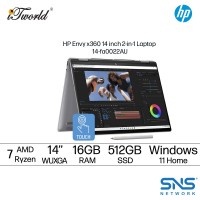 HP Envy x360 14 inch 2-in-1 Laptop 14-fa0022AU (AMD Ryzen™ 7 8840HS | 16GB | 512GB SSD | AMD Radeon™ Graphics | Windows 11 Home | Microsoft Office Home and Student 2024 + 1 Year Office 365 Basic)