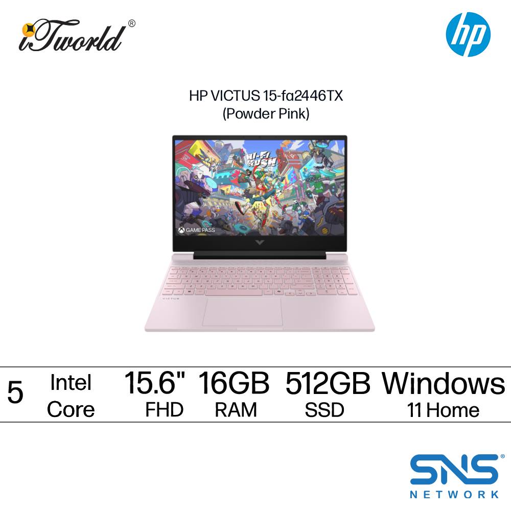 HP VICTUS 15-fa2446TX Gaming Laptop (NVIDIA  ® GeForce RTX™ 4050 | C5-210H | 15.6" FHD | 16GB RAM | 512GB SSD | Windows 11 Home | Microsoft Office Home 2024 + Microsoft 365 Basic)