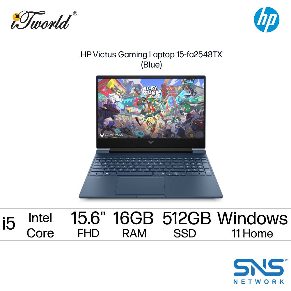 HP Victus Gaming Laptop 15-fa2548TX (Intel Core i5-13420H | 15.6" FHD | 16GB RAM | 512GB SSD | NVIDIA  ® GeForce RTX™ 3050 | Windows 11 Home | Preinstalled with Microsoft Office Home 2024 + Microsoft 365 Basic)