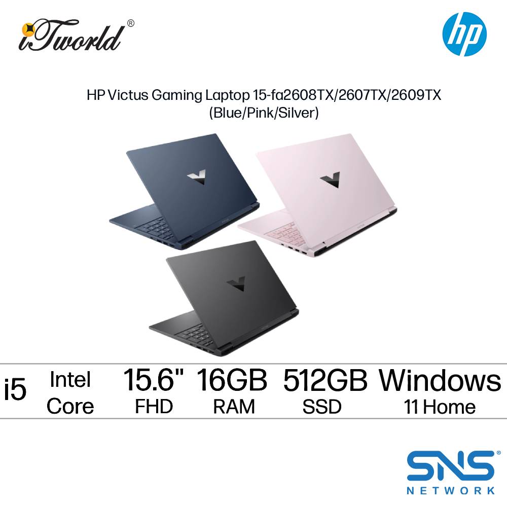HP Victus Gaming Laptop 15-fa2608TX (Intel Core i5-13420H | 15.6" FHD | 16GB RAM | 512GB SSD | NVIDIA  ® GeForce RTX™3050 | Windows 11 Home | Microsoft Office Home 2024 + Microsoft 365 Basic | Blue)