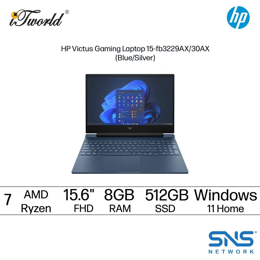 HP Victus Gaming Laptop 15-fb3229AX (AMD Ryzen™ 7-7445HS | 15.6" FHD | 8GB RAM | 512GB SSD | NVIDIA  ® GeForce RTX™ 3050 | Windows 11 Home | Microsoft Office Home 2024 + Microsoft 365)