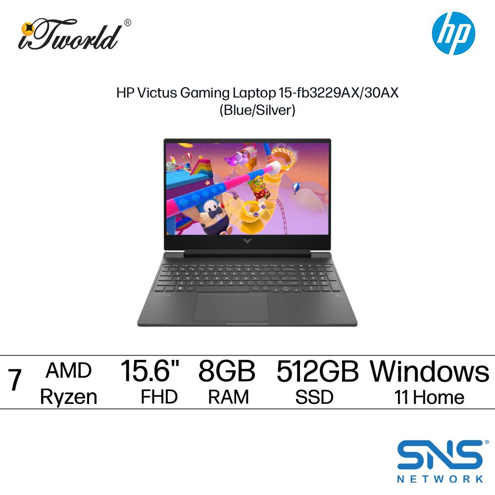 HP Victus Gaming Laptop 15-fb3230AX (AMD Ryzen™ 7-7445HS | 15.6" FHD | 8GB RAM | 512GB SSD | NVIDIA  ® GeForce RTX™ 3050 | Windows 11 Home | Microsoft Office Home 2024 + Microsoft 365)