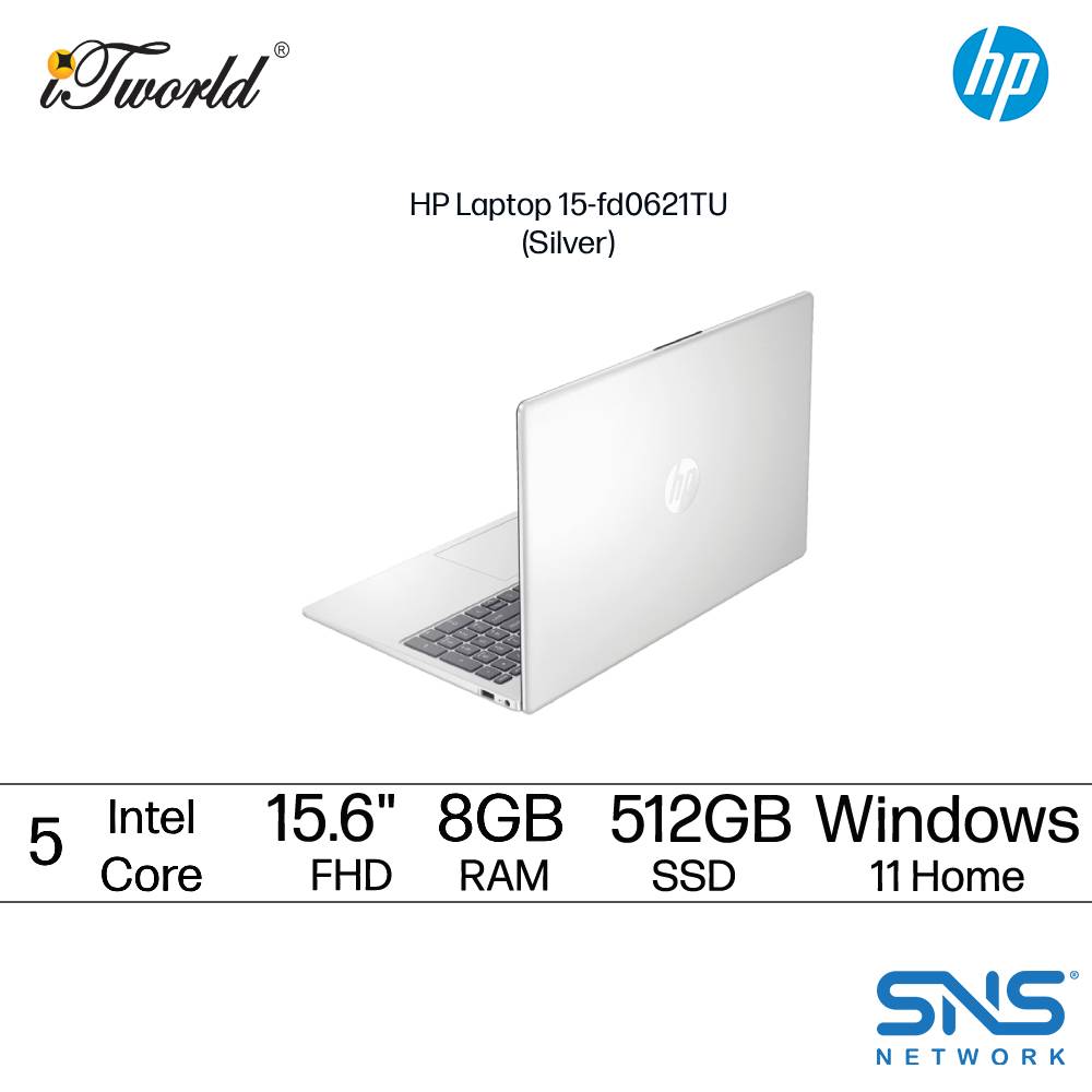 HP Laptop 15.6 inch 15-fd0621TU (Intel  ® Core™ 5 120U | 8GB | 512GB SSD | Intel UHD Graphics | Preinstalled Microsoft Office Home 2024 + Microsoft 365 Basic | Windows 11 Home)