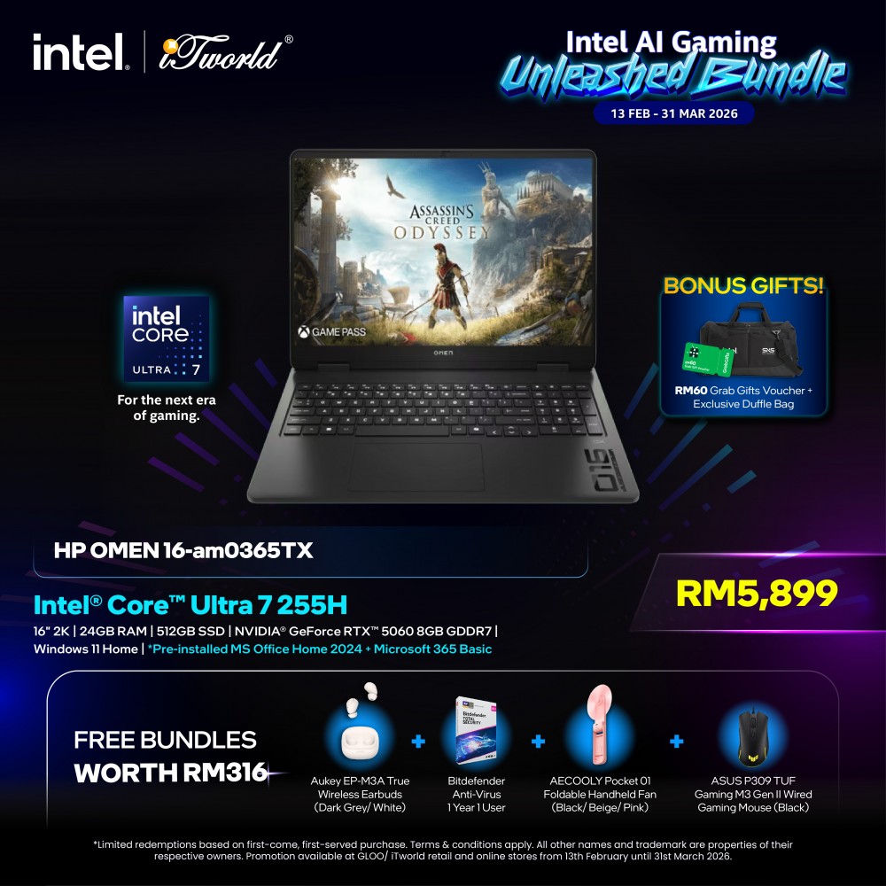 HP OMEN 16-am0365TX Gaming Laptop (NVIDIA  ® GeForce RTX™ 5050 | CU 7-255H | 16" FHD | 24GB RAM | 512GB SSD | Windows 11 Home | Microsoft Office Home 2024 + Microsoft 365 Basic)