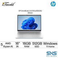 HP OmniBook 3 AI 16-bv0023AU Laptop (AMD Ryzen AI 5 430 | 16" 2K | 16GB RAM | 512GB SSD | AMD Radeon 880M Graphics | Windows 11 Home | Preinstalled with Microsoft Office Home 2024 + 1 Year Office 365 Basic)