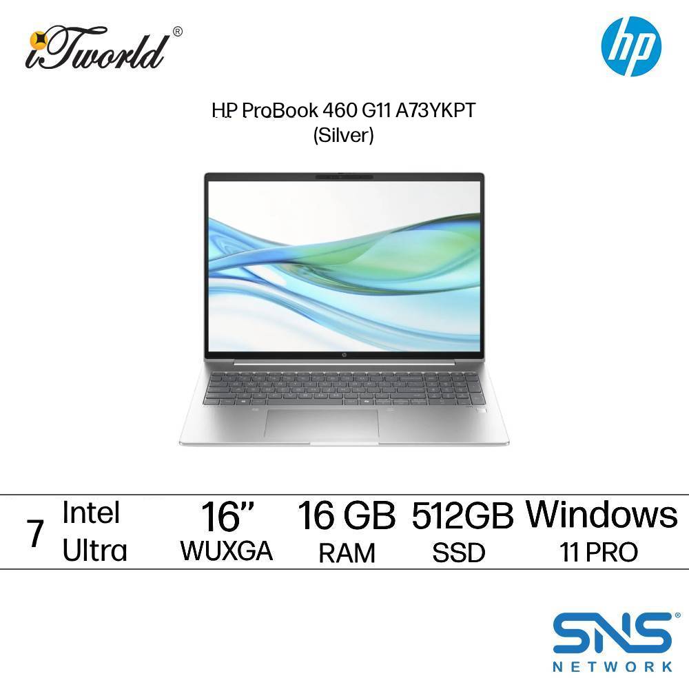 [Pre-order] HP ProBook 460 G11 A73YKPT Business Laptop ( Intel® Core™ Ultra 7 155U| 16" WUXGA | 16GB RAM | 512GB SSD|  Intel® Graphics | Windows 11 Pro ) [ETA: 8 weeks if no delay]