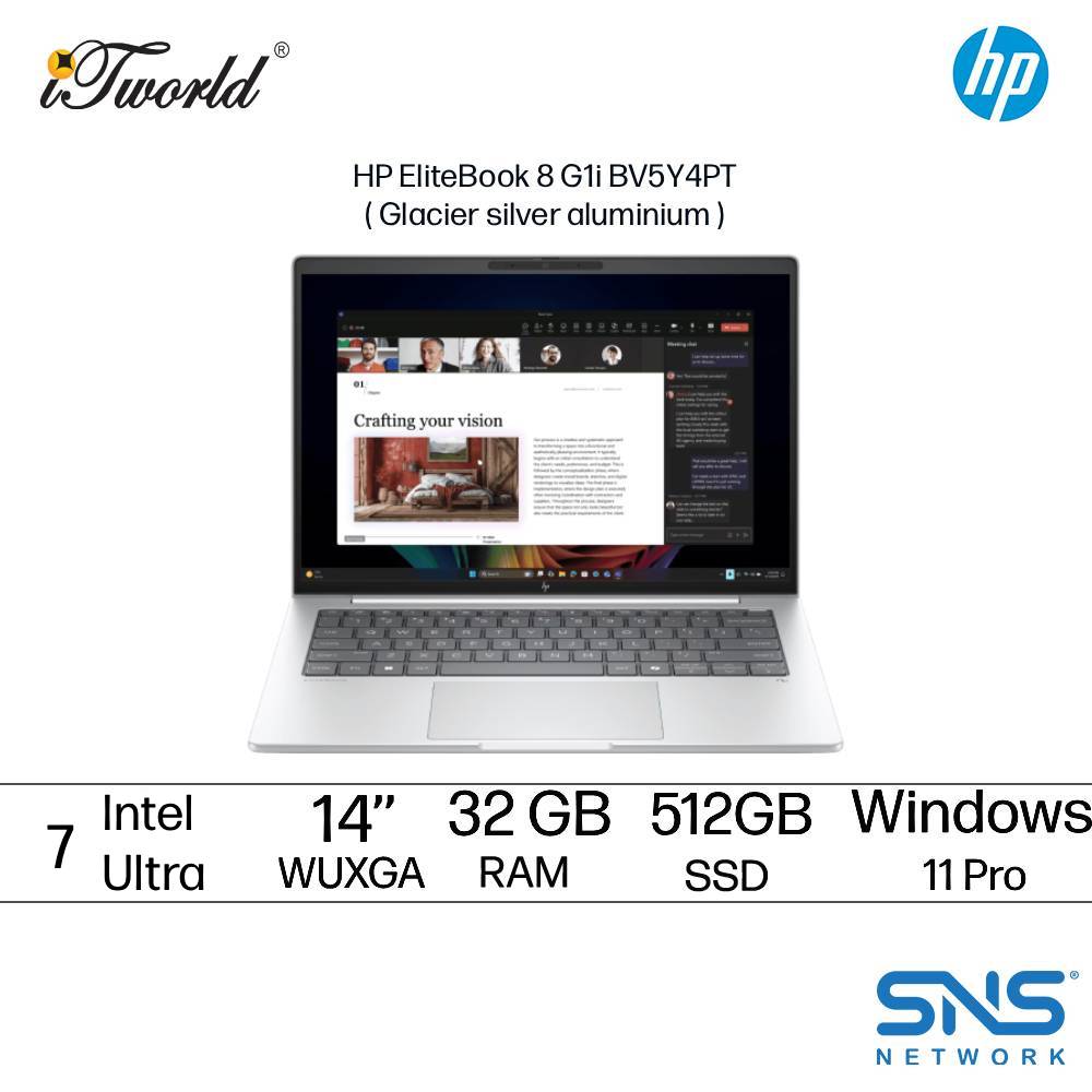 [Pre-order] HP EliteBook 8 G1i BV5Y4PT Copilot+ PC Laptop (Intel  ® Core™ Ultra 7 258V | 14" WUXGA | 32GB RAM | 512GB SSD | Intel Arc Graphics | Windows 11 Pro ) [ETA: 8 weeks if no delay]