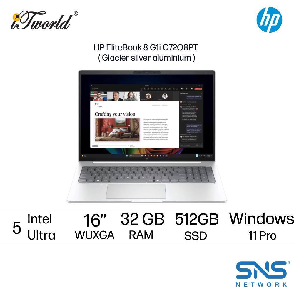 [Pre-order] HP EliteBook 8 G1i C72Q8PT Copilot+ PC Laptop ( Intel  ® Core™ Ultra 5 228V | 16" WUXGA | 32GB RAM | 512GB SSD | Intel ARC Graphics | Windows 11 Pro ) [ETA: 8 weeks if no delay]