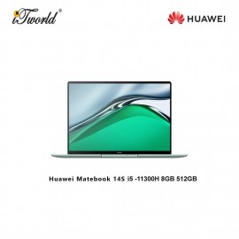 Huawei Matebook 14S (i5 -11300H,8GB,512GB, Windows 10 Home) Green + [FREE CD60 Backpack + CD20 Mouse + 365 Personal]