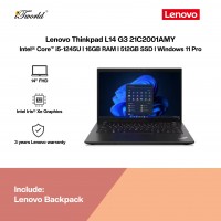[Pre-order l ETA: End of Dec] Lenovo Thinkpad L14 G3 21C2001AMY Laptop (i5-1245U vpro,16GB,512GB SSD,Integrated Graphics,14"FHD,W11P,3Y)