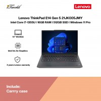 Lenovo ThinkPad E14 Gen 5 21JK005JMY Laptop (i7-1355U,16GB,512GB SSD,Intel Iris Xe,14”WUXGA,W11P,3Y)
