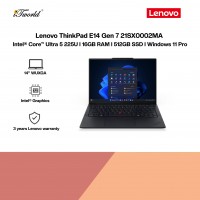 Lenovo ThinkPad E14 Gen 7 21SX0002MA Business Laptop (Intel??® Core™ Ultra 5 225U | 14" WUXGA | 16GB RAM | 512GB SSD | Integrated Intel??® Graphics | Windows 11 Pro)