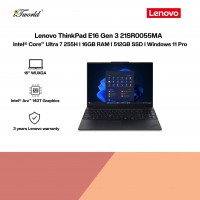 Lenovo ThinkPad E16 Gen 3 21SR0055MA Business Laptop (Intel??® Core™ Ultra 7 255H | 16" WUXGA | 16GB RAM | 512GB SSD | Integrated Intel??® Arc™ 140T Graphics | Windows 11 Pro)
