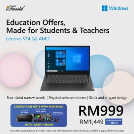 Lenovo V14 G2 AMD 82KCS02L00 Laptop (AMD Ryzen3 5300U,4GB,128GB SSD,IntegratedGrph,14.0"HD,W10P)