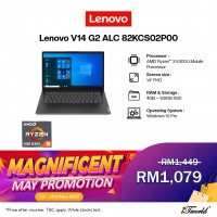 [Pre-order] Lenovo V14 G2 AMD 82KCS02P00 Laptop (AMD Ryzen3 5300U,4GB,128GB SSD,IntegratedGrph,14.0"HD,W10P for Edu) [FREE] Lenovo Backpack [ETA:3-5 working days]