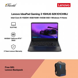 [NVIDIA l Pre-order] Lenovo IdeaPad Gaming 3 15IHU6 82K101CHMJ Gaming Laptop (NVIDIA??® GeForce RTX™ 3050 4GB,Intel Core i5-11320H,8GB,512GB SSD,15.6"FHD,W11H,Black)[ETA:3-5 working days]
