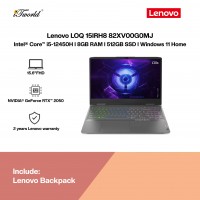 [Pre-order] Lenovo LOQ 15IRH8 82XV00G0MJ Gaming Laptop (i5-12450H,8GB,512GB SSD,RTX2050 4GB,15.6"FHD,W11H,Grey,2Y) [ETA:3-5 working days]