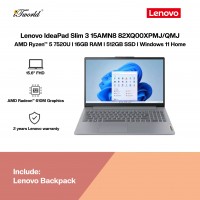 Lenovo IdeaPad Slim 3 15AMN8 82XQ00XPMJ (AMD Ryzen™ 5-7520U | 15.6"FHD | 16GB RAM | 512GB SSD | AMD Radeon 610M Graphics | Windows 11 Home | Microsoft Office Home 2024 + Microsoft 365)