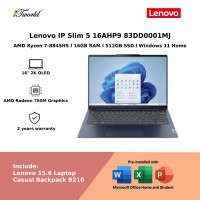 Lenovo IP Slim 5 16AHP9 83DD0001MJ (AMD Ryzen 7-8845HS | 16" 2K OLED | 16GB RAM | 512GB SSD | AMD Radeon 780M Graphics | Windows 11 Home)