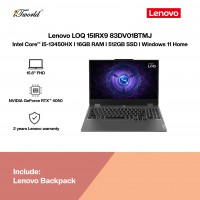Lenovo LOQ 15IRX9 83DV01BTMJ Gaming Laptop (Intel Core™ i5-13450HX | 15.6" FHD | 16GB RAM | 512GB SSD | NVIDIA GeForce RTX™ 4050 | Windows 11 Home | Preinstalled with Microsoft Office Home)