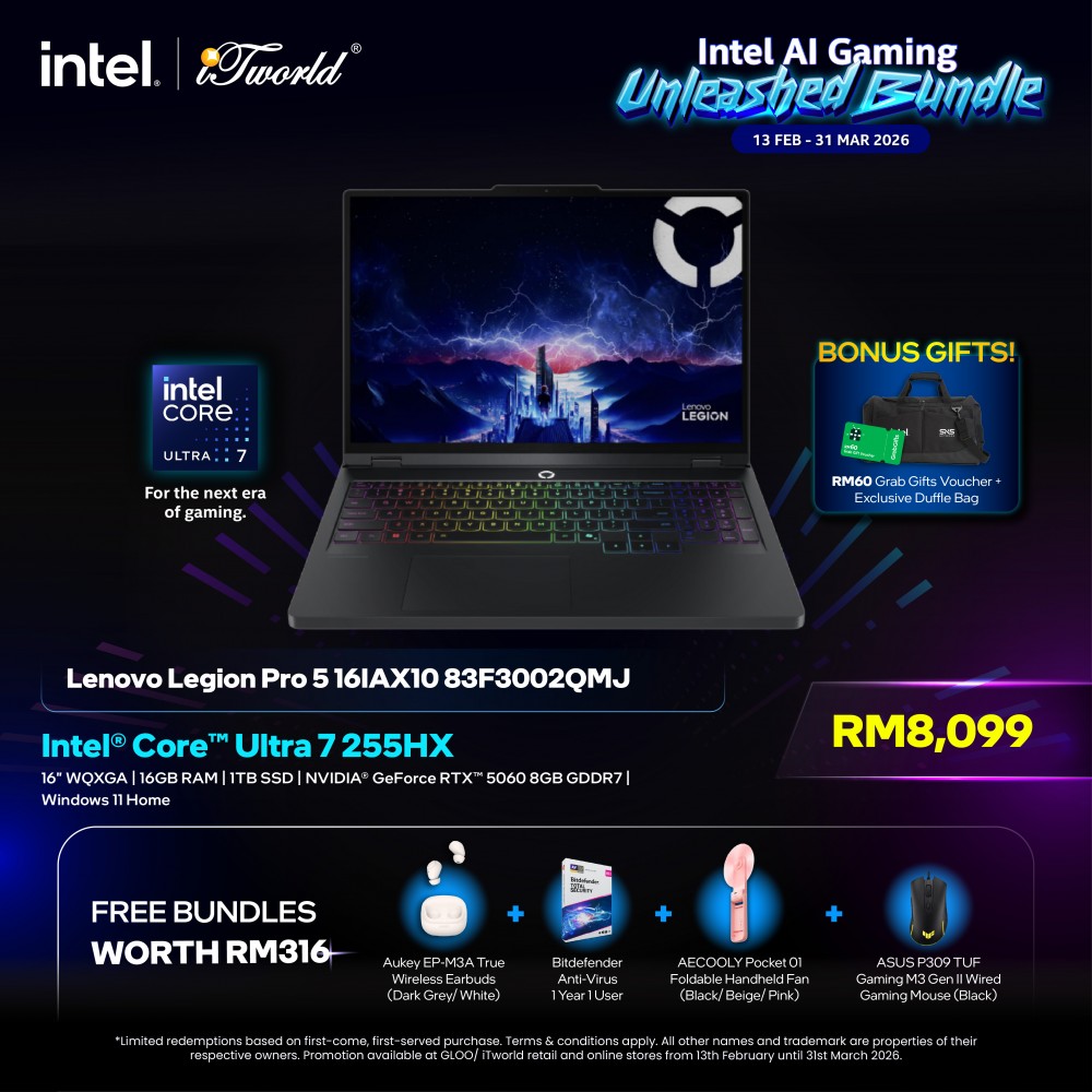 Lenovo Legion Pro 5 16IAX10 83F3002QMJ Gaming Laptop (NVIDIA  ® GeForce RTX™ 5060 | CU 7-255HX |16"WQXGA | 16GB RAM | 1TB SSD | Windows 11 Home)