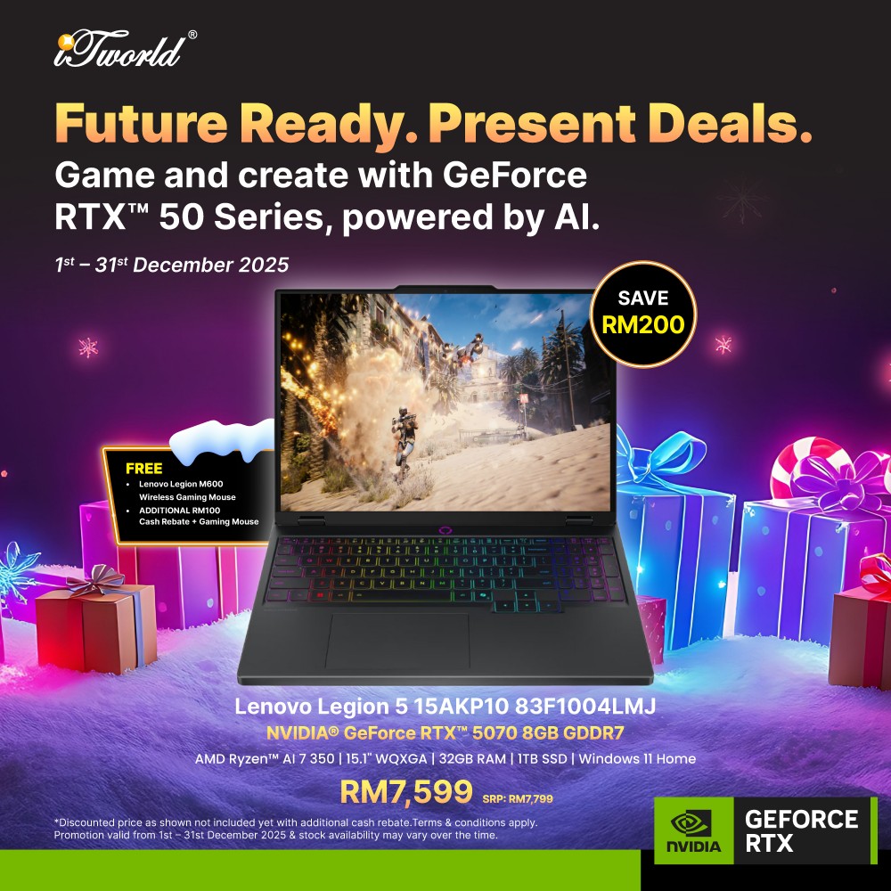 Lenovo Legion 5 15AKP10 83F1004LMJ Gaming Laptop (NVIDIA  ® GeForce RTX™ 5070 | AMD Ryzen™ AI 7 350 | 15.1" WQXGA OLED | 32GB RAM | 1TB SSD | Windows 11 Home)