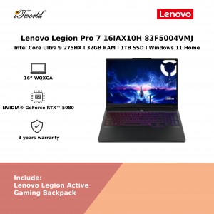 Lenovo Legion Pro 7 16IAX10H 83F5004VMJ (NVIDIA??® GeForce RTX™ 5080 | CU 9-275HX | 16” WQXGA | 32GB RAM | 1TB SSD | Windows 11 Home)