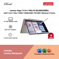 Lenovo Yoga 7 2-in-1 14ILL10 83JQ00ARMJ Laptop (Intel??® Core™ Ultra 7 258V | 14" 2.8K WQXGA+ OLED Touch | 32GB RAM | 1TB SSD | Intel??® Arc™ Graphics | Windows 11 Home |Microsoft Office Home 2024 + Microsoft 365)