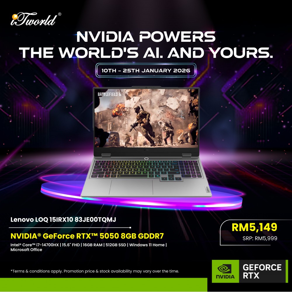 Lenovo LOQ 15IRX10 83JE00TQMJ Gaming Laptop (NVIDIA  ® GeForce RTX™ 5050 | C i7-14700HX | 15.6" FHD | 16GB RAM | 512GB SSD | Windows 11 Home | Microsoft Office Home 2024)