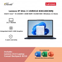 Lenovo IdeaPad Slim 3 15IRH10 83K100CNMJ Laptop (Intel??® Core™ i5-13420H | 15.3" WUXGA | 16GB RAM | 512GB SSD | Integrated Intel??® UHD Graphics | Windows 11 Home | Office Home & Student)