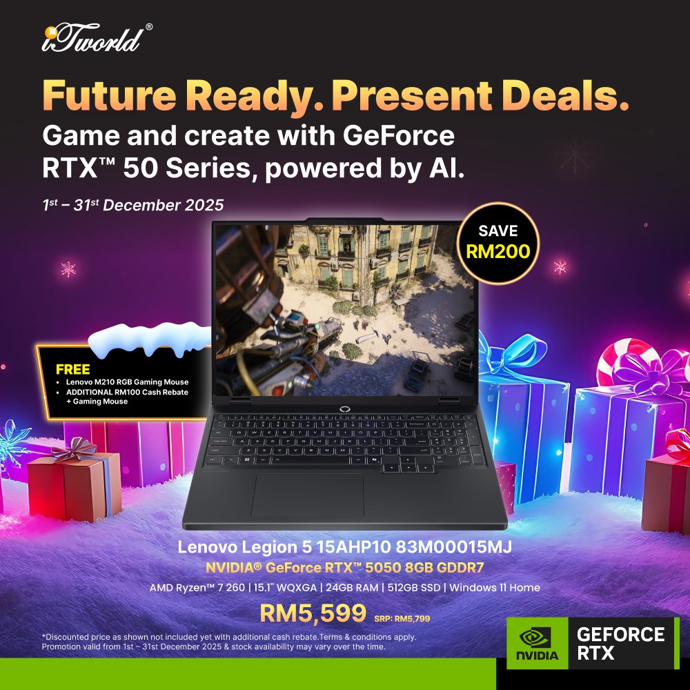 Lenovo Legion 5 15AHP10 83M00015MJ Gaming Laptop (NVIDIA  ® GeForce RTX™ 5050 | AMD Ryzen™ 7 260 | 15.1” WQXGA OLED | 24GB RAM | 512GB SSD | Windows 11 Home)